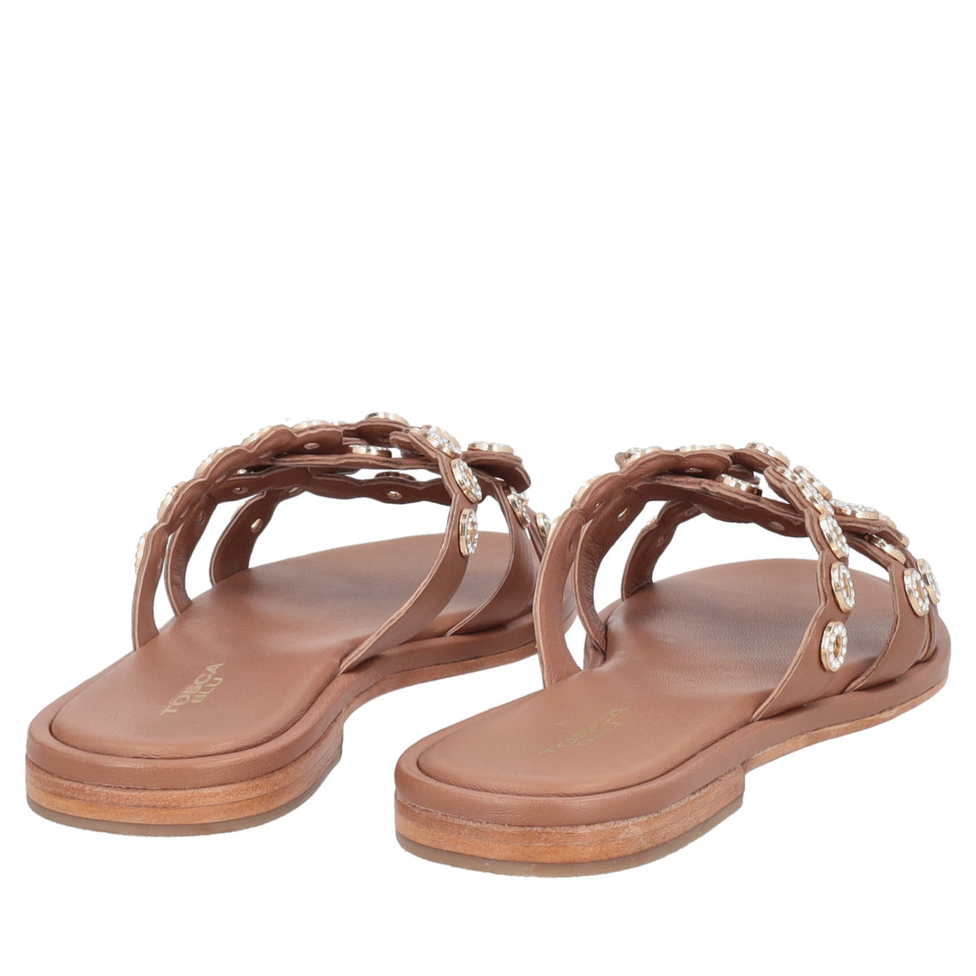 Marrakech flat leather sandal with biscuit-colored sails