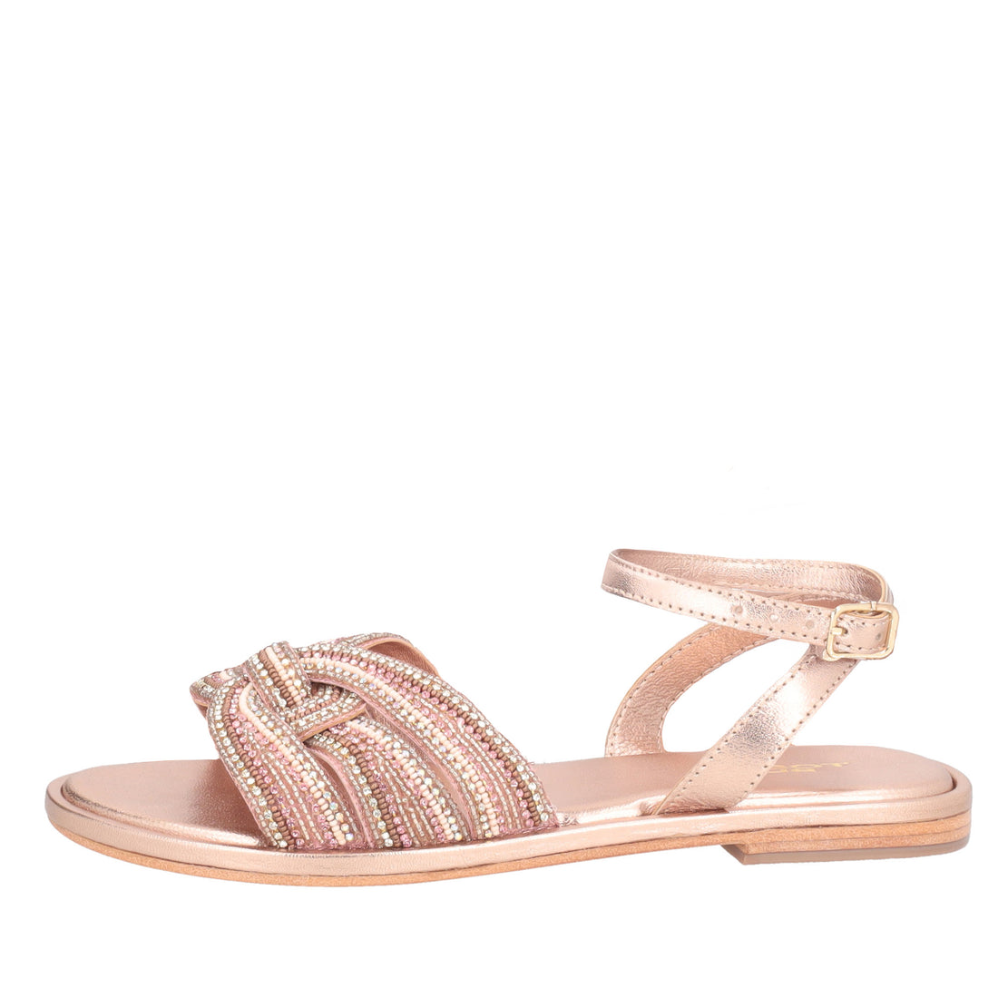 Sandalo Marrakech con perline colore oro rosa