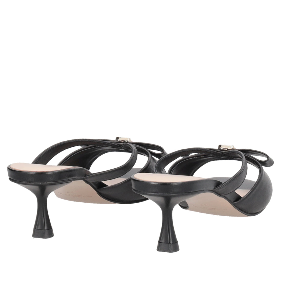 Elegant Nice leather mule with black logo