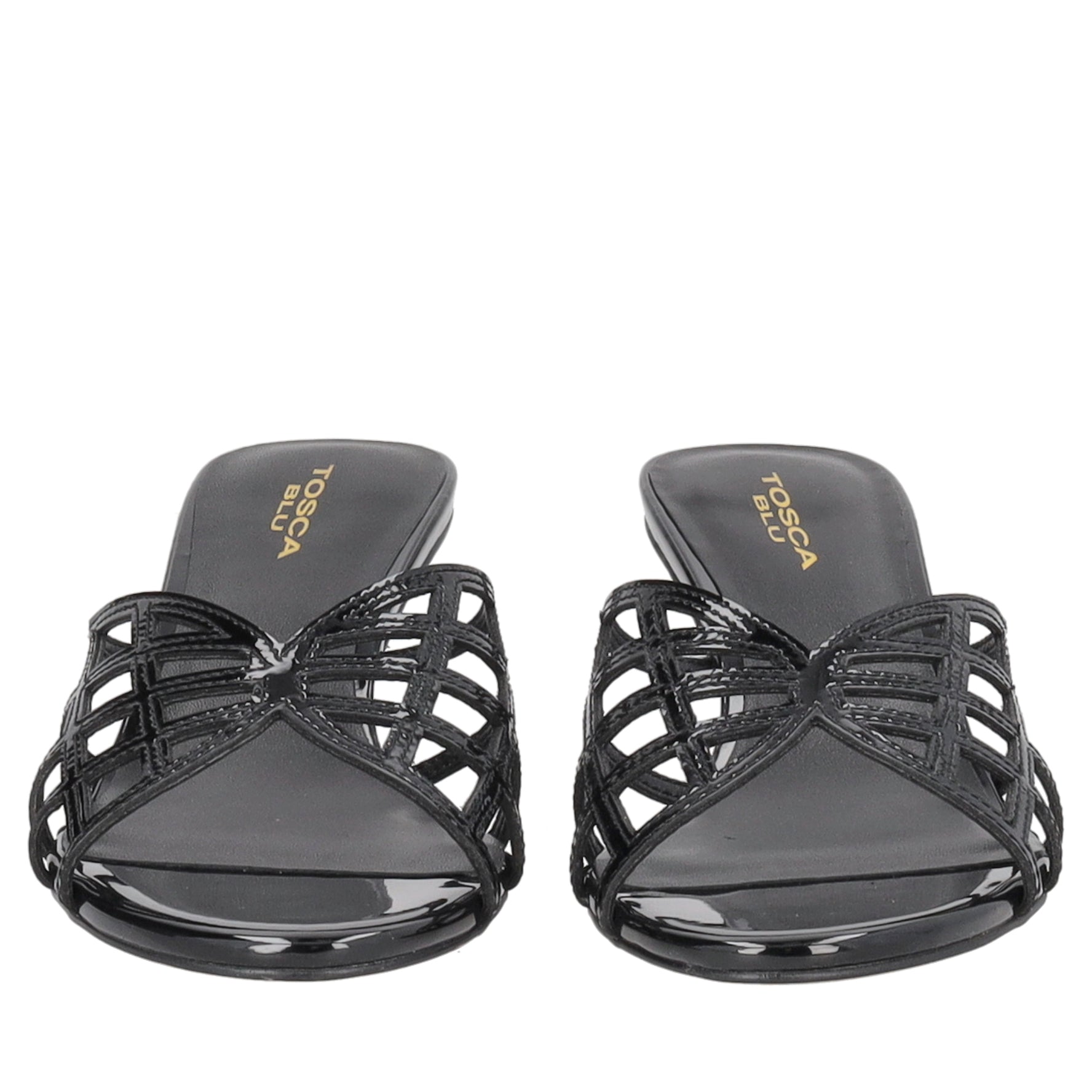 Nizza mule in black patent leather