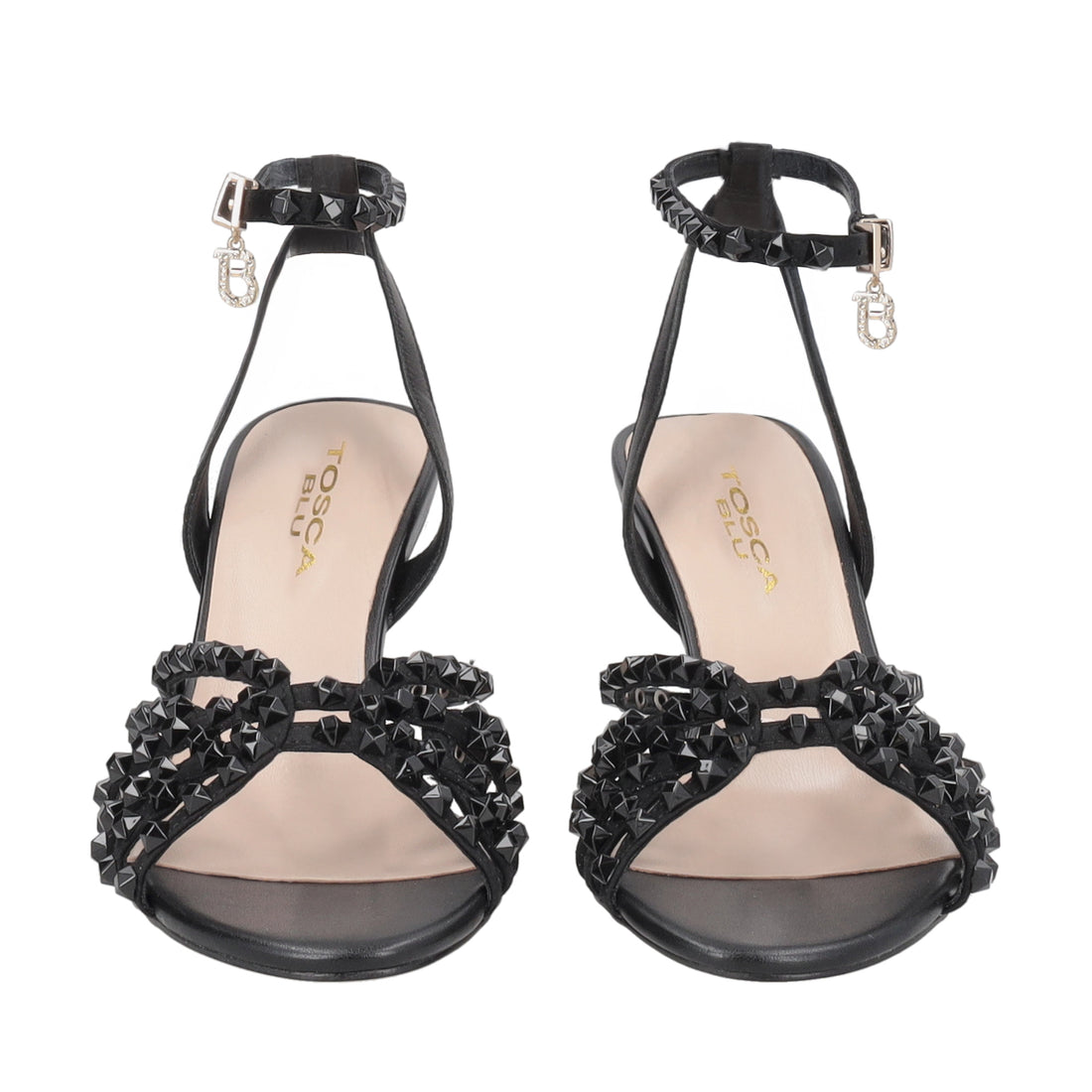 Phuket leather sandal with black studs