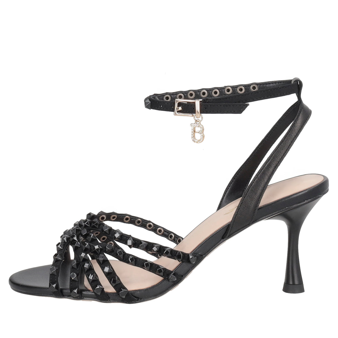 Phuket leather sandal with black studs