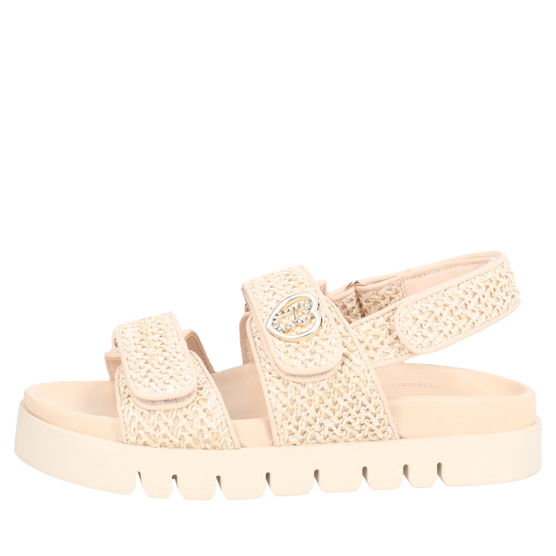 Sandalo Seychelles in raffia colore avorio