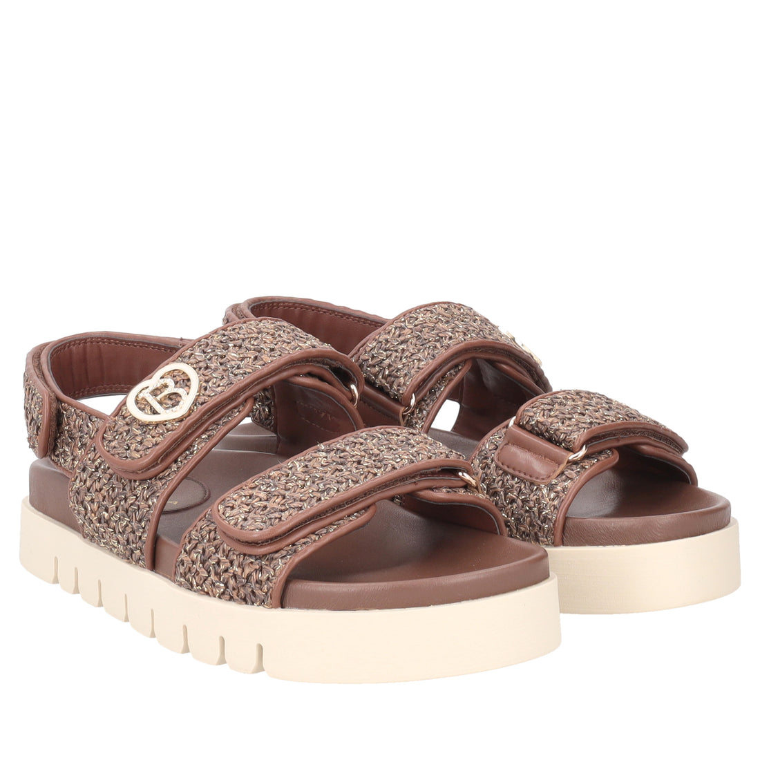Sandalo Seychelles in raffia colore testa di moro