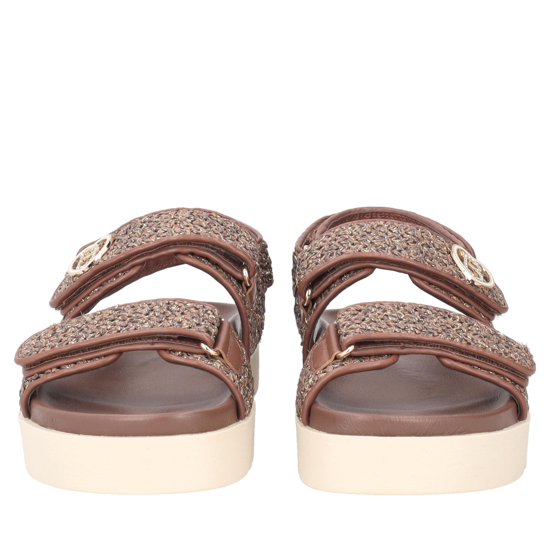 Sandalo Seychelles in raffia colore testa di moro