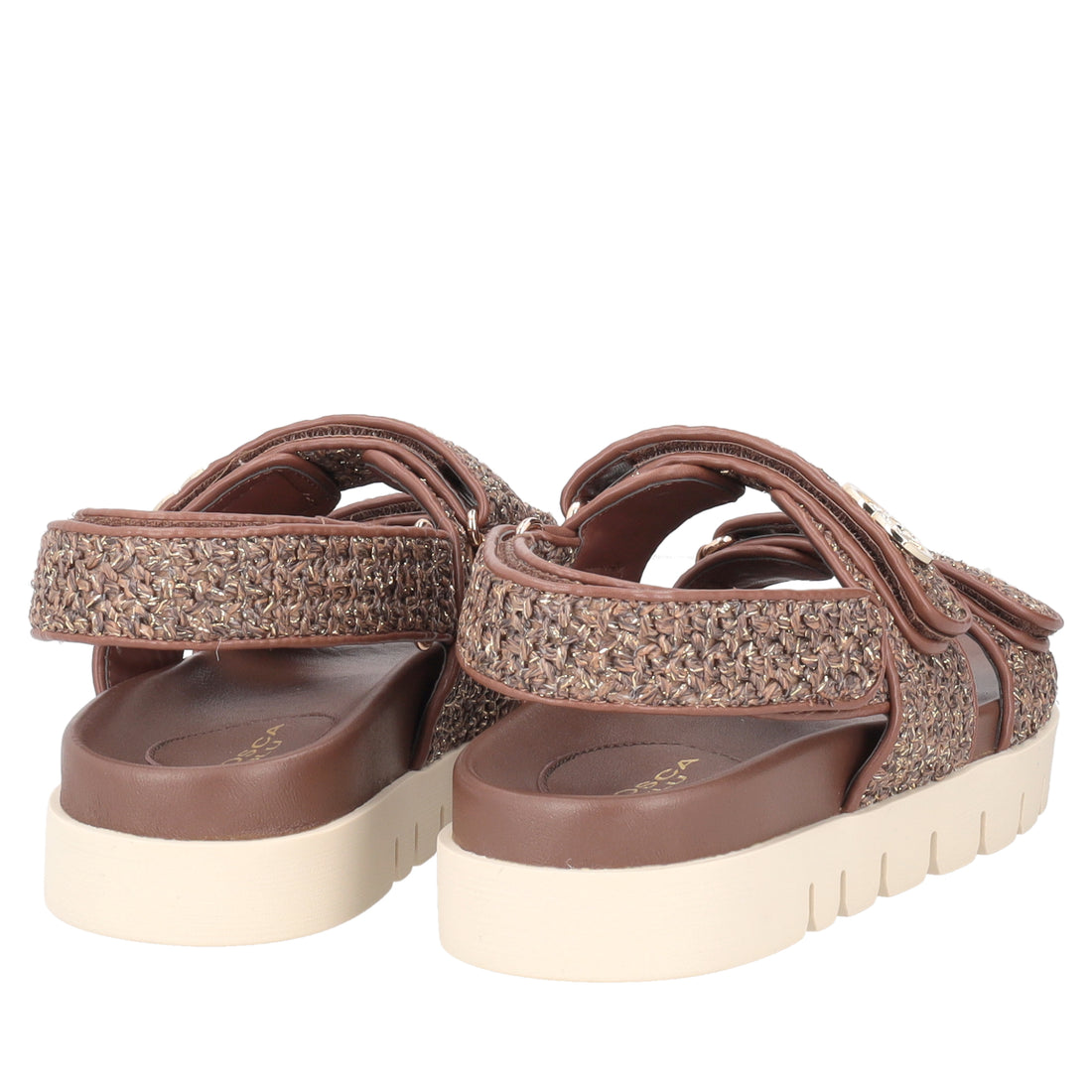 Sandalo Seychelles in raffia colore testa di moro