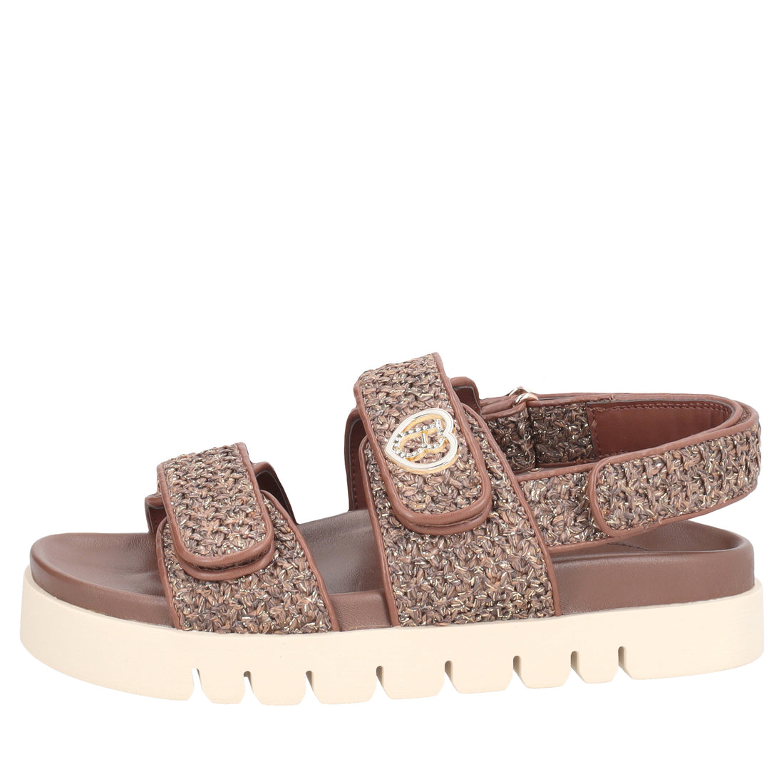Sandalo Seychelles in raffia colore testa di moro