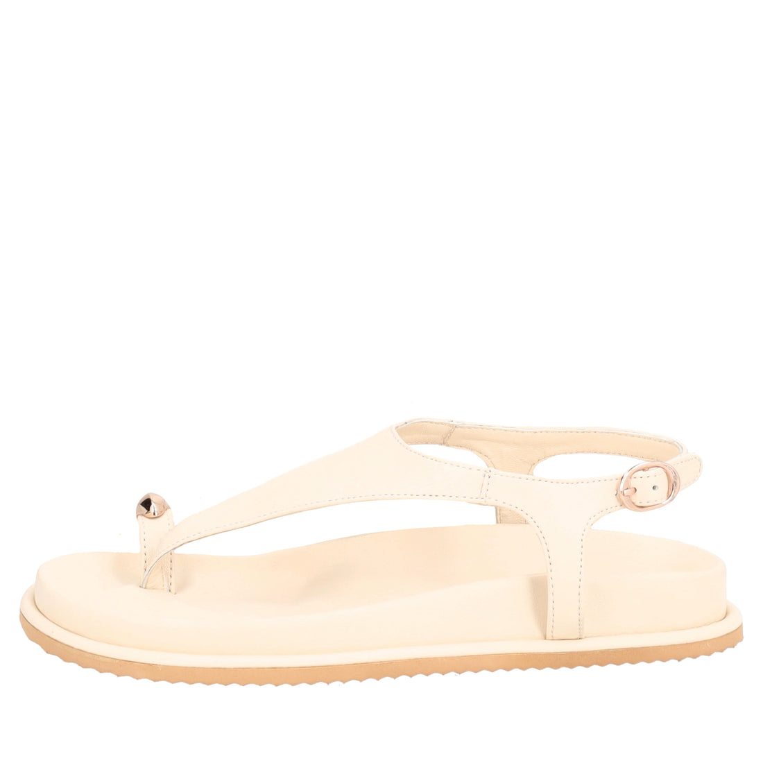 Sandalo in pelle infradito Tenerife colore beige
