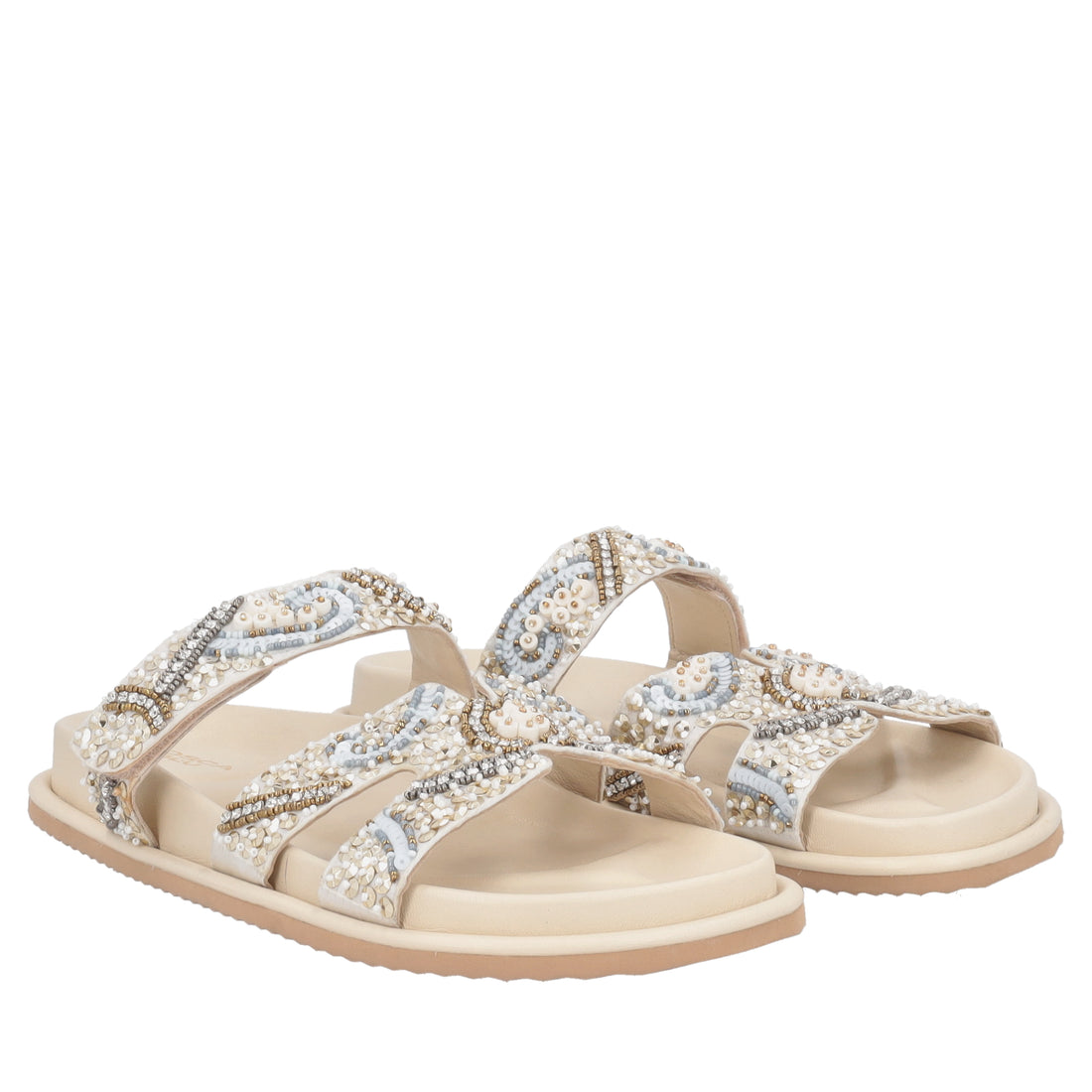 Tenerife sandal with beige beads
