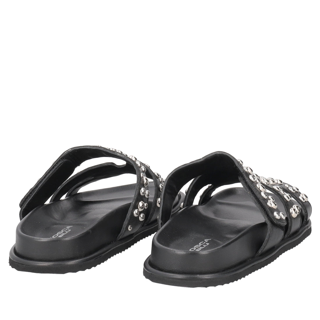 Sandalo Tenerife in pelle con borchie colore nero
