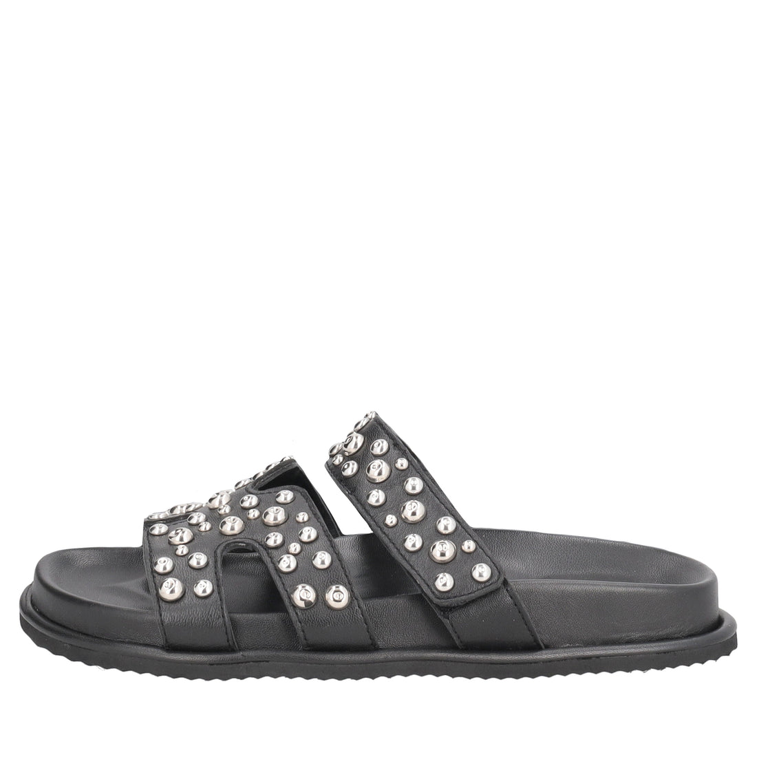 Sandalo Tenerife in pelle con borchie colore nero