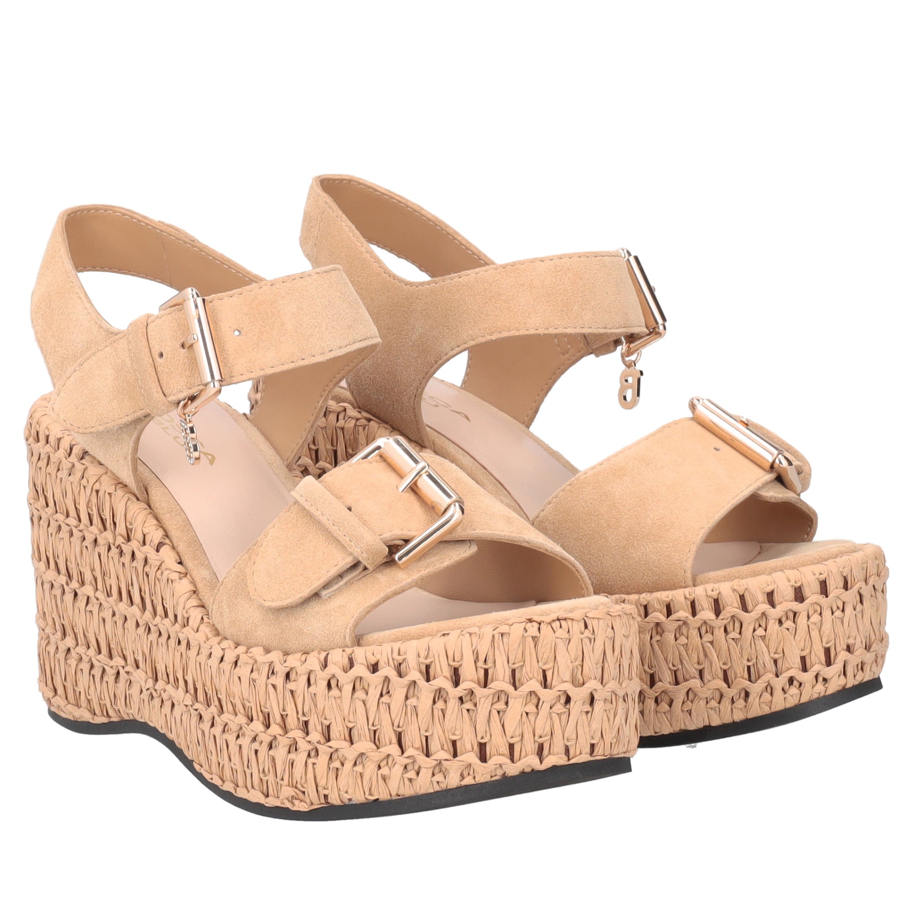 Zeppa Tulum in suede colore beige