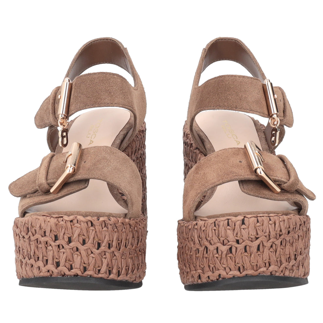Tulum wedge in dark brown suede