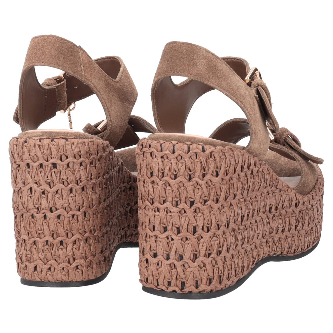 Tulum wedge in dark brown suede