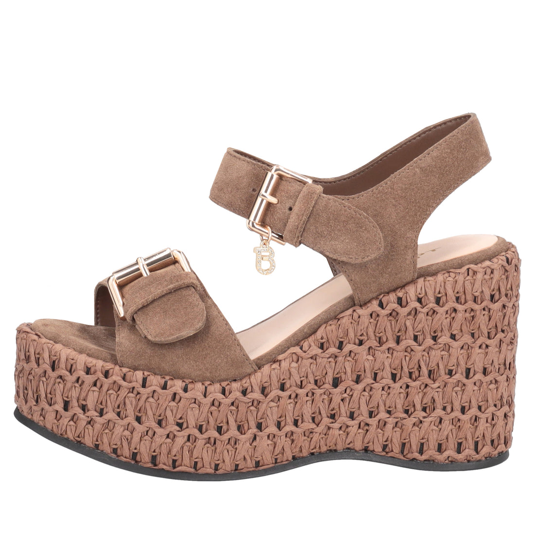 Tulum wedge in dark brown suede
