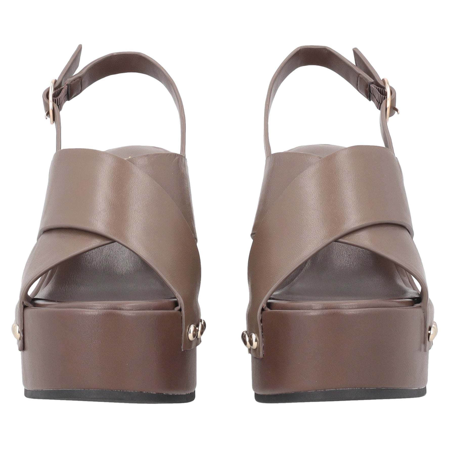 Zeppa Valencia con fascia intrecciata colore testa di moro