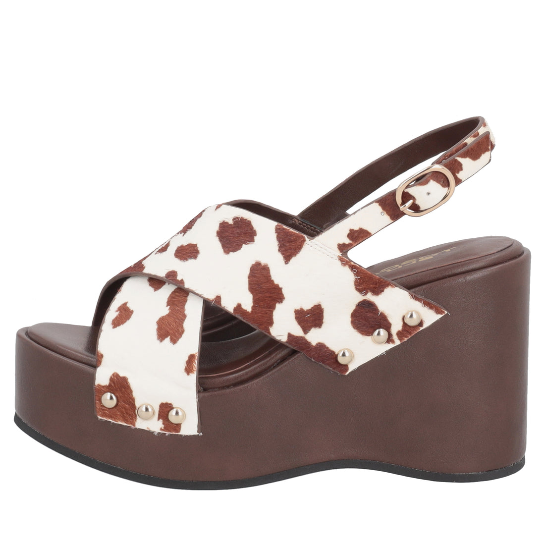 Zoccolo Valencia in pelle animalier colore maculato