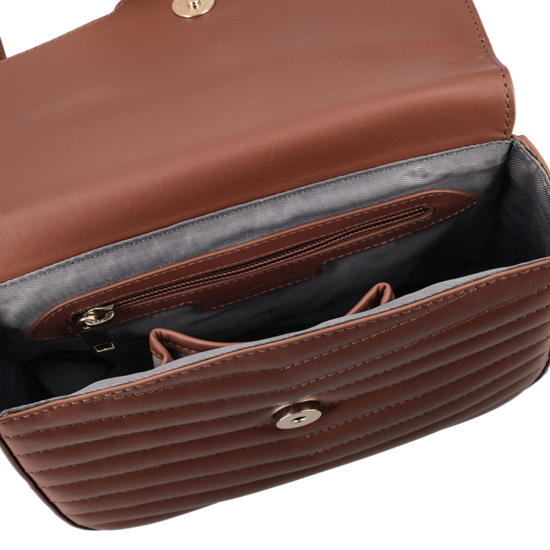 BROWN ASPEN QUILTED SHOULDER BAG