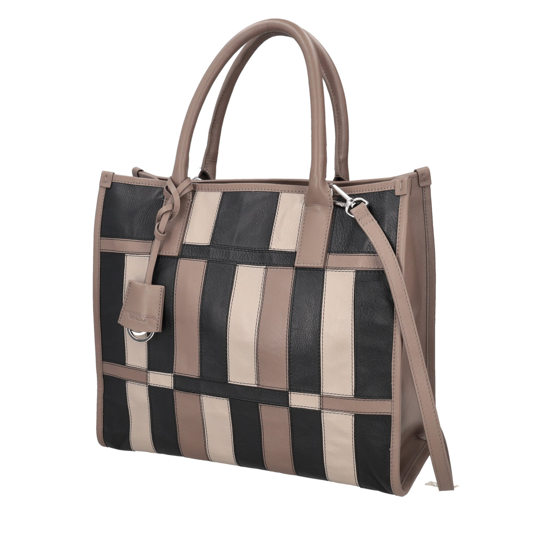 Shopping Taylor con patchwork colore fango