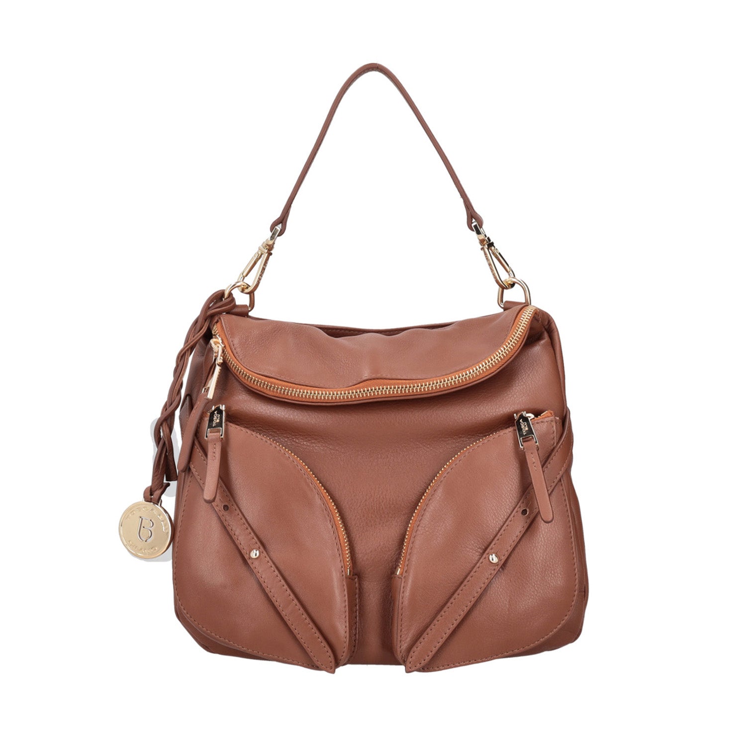 cognac alyson backpack with pockets