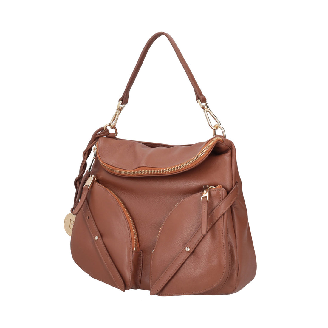 cognac alyson backpack with pockets