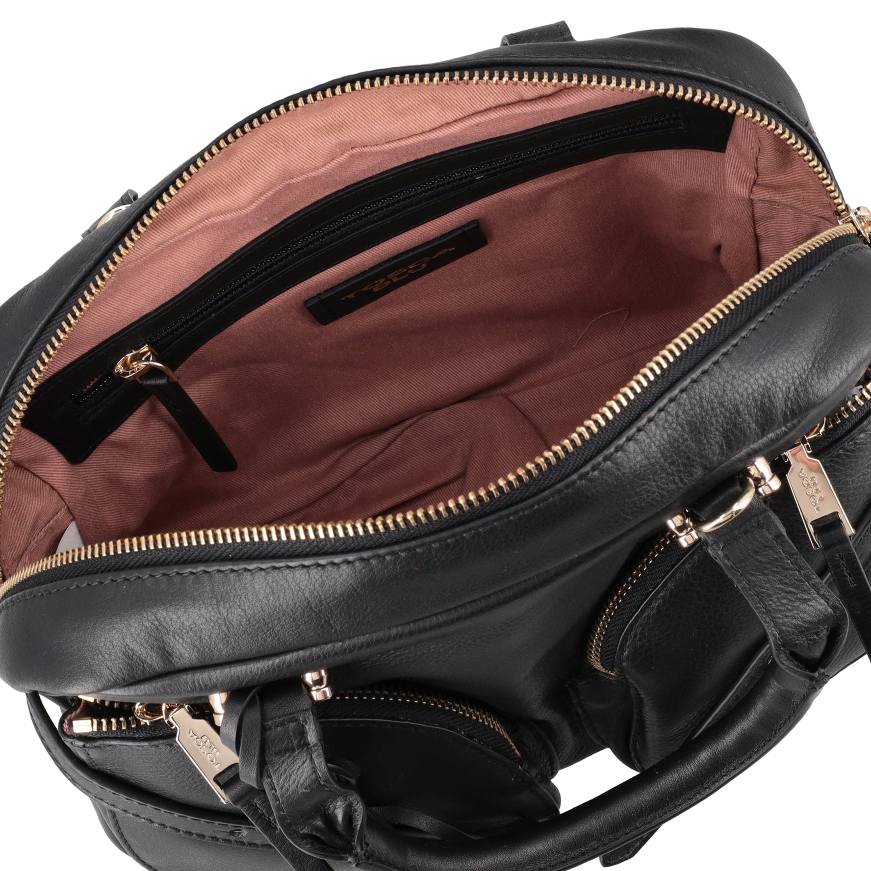 black alyson handbag with pockets