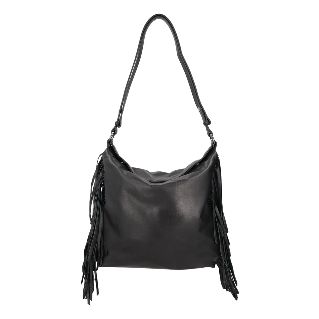 black janet large shoulder bag with fringes