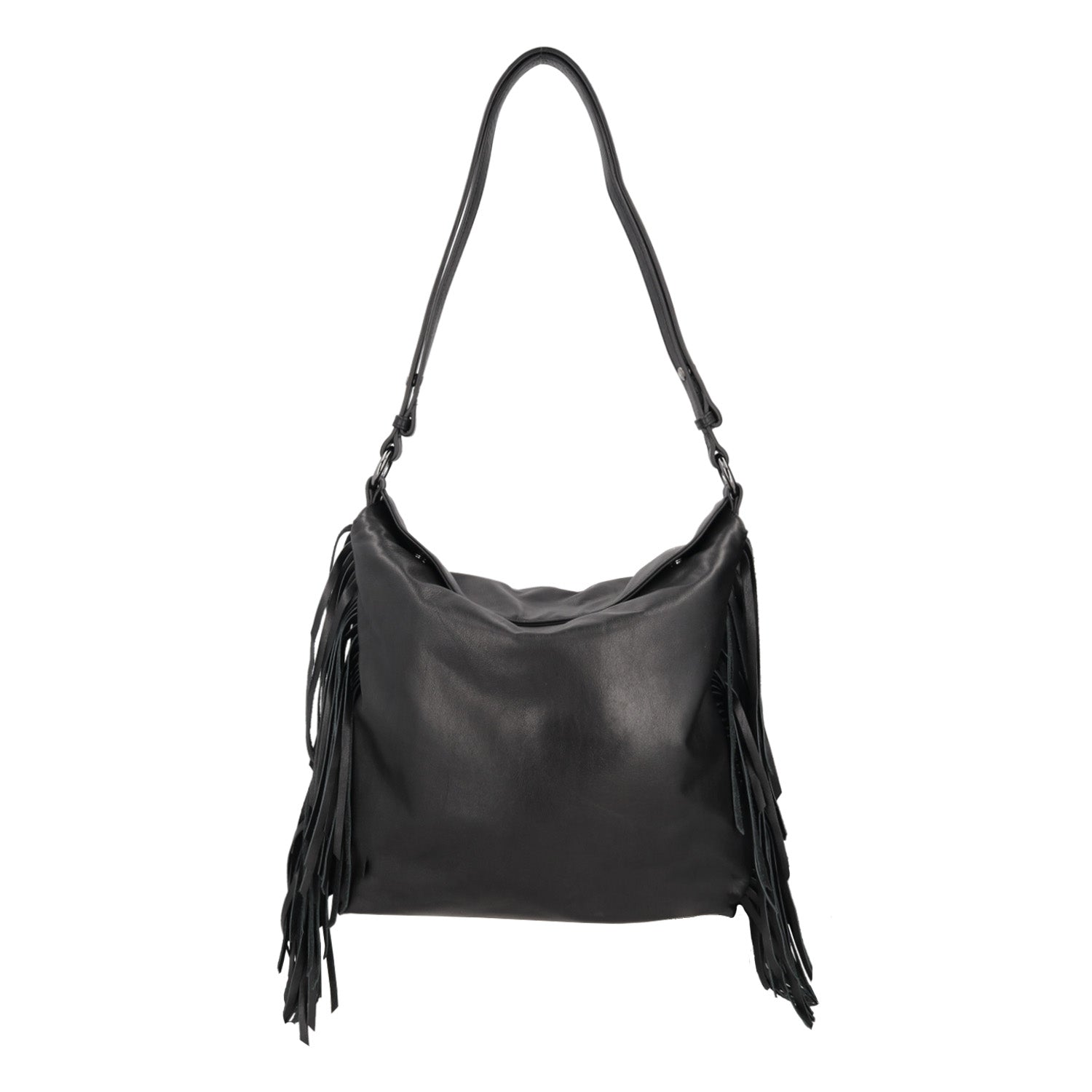 black janet large shoulder bag with fringes