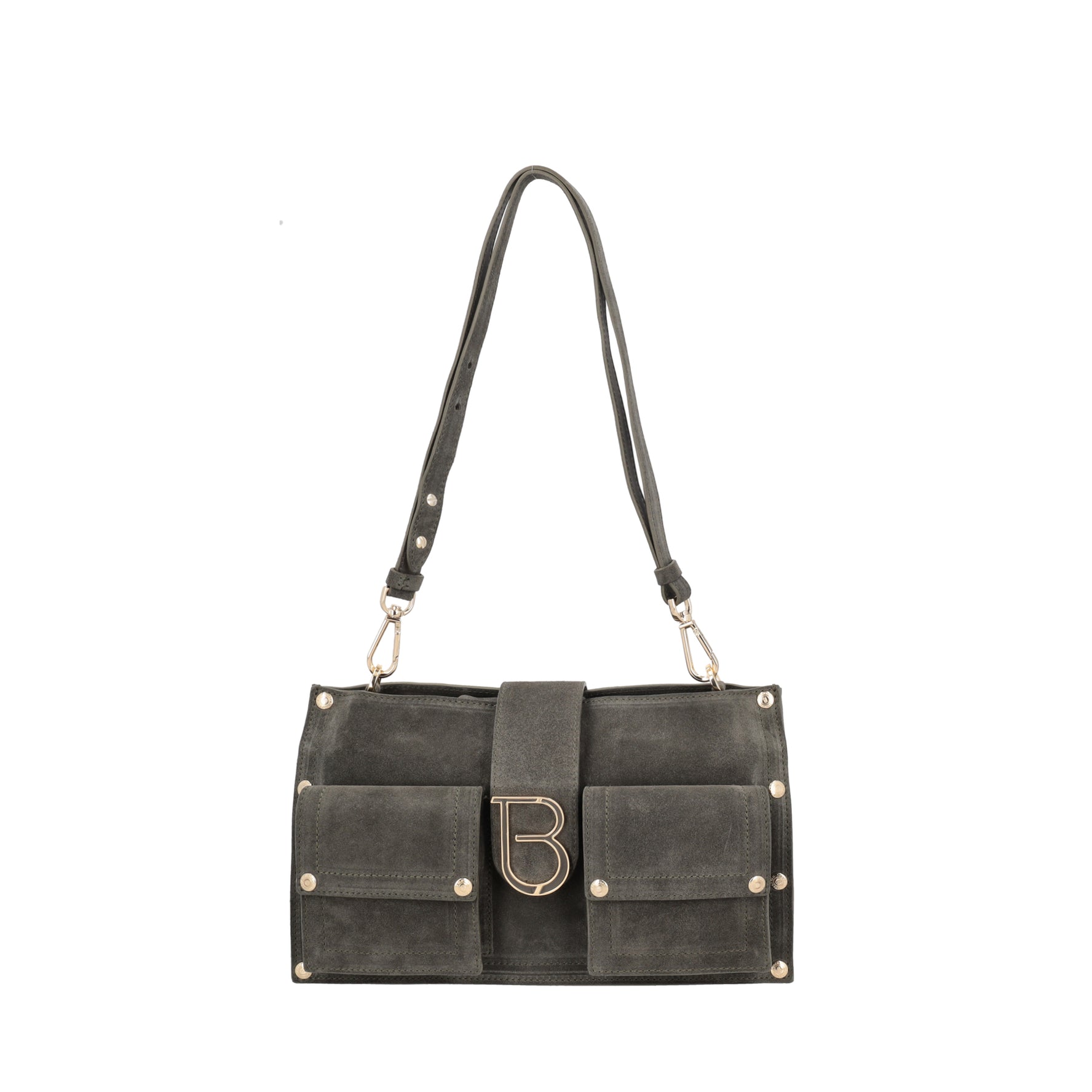 Borsa a tracolla Elodie in pelle scamosciata colore verde
