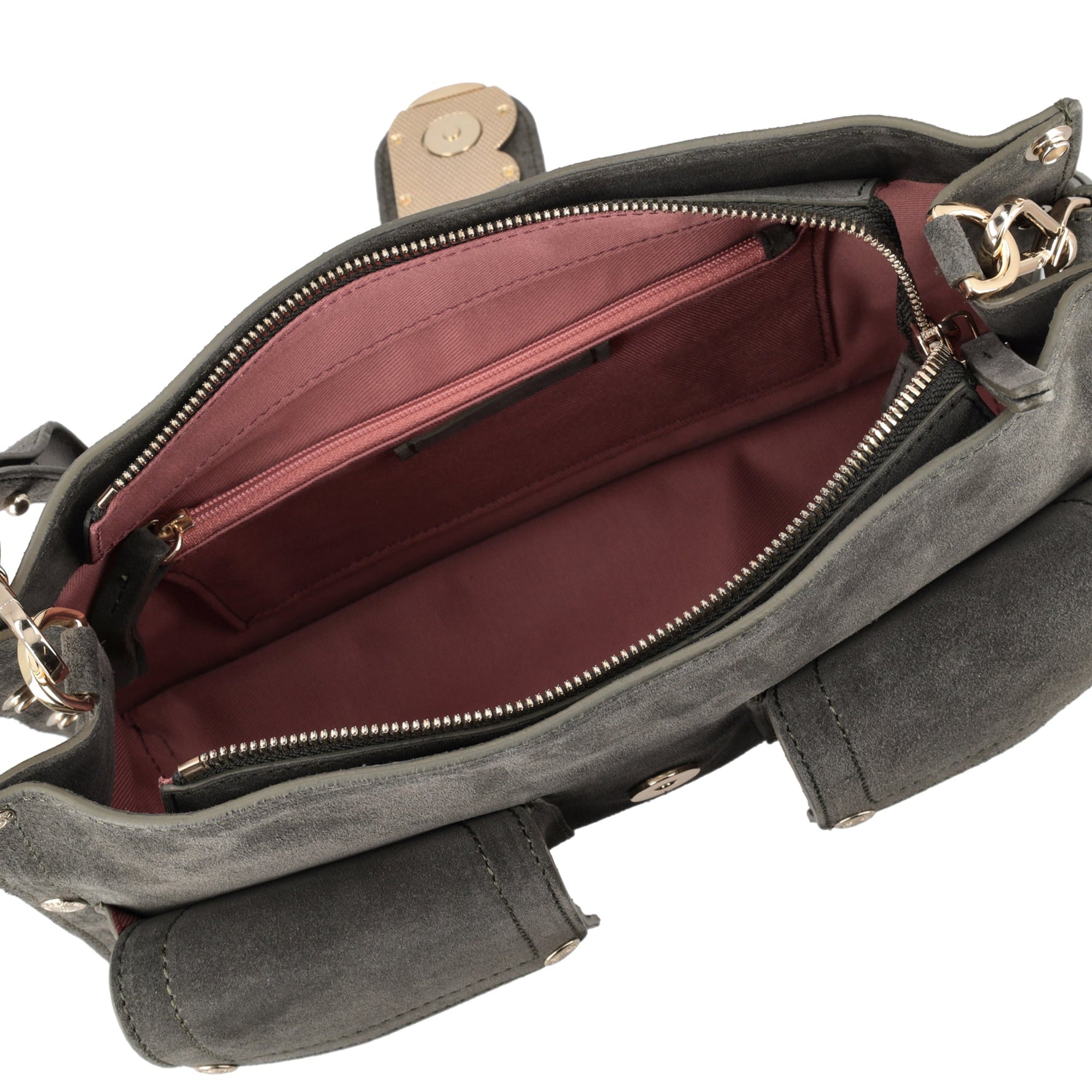 Borsa a tracolla Elodie in pelle scamosciata colore verde