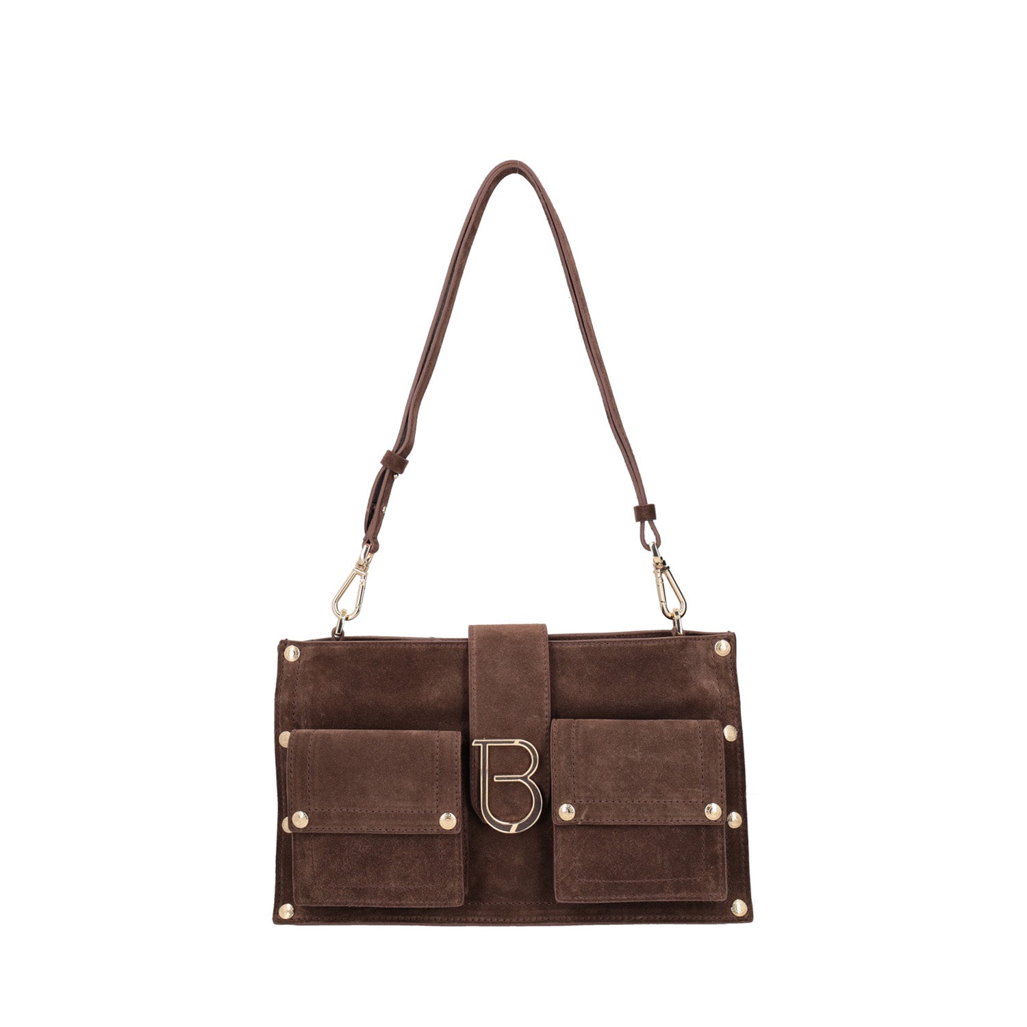 Borsa a tracolla Elodie in pelle scamosciata colore marrone
