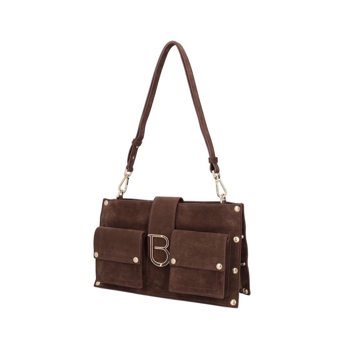 Borsa a tracolla Elodie in pelle scamosciata colore marrone