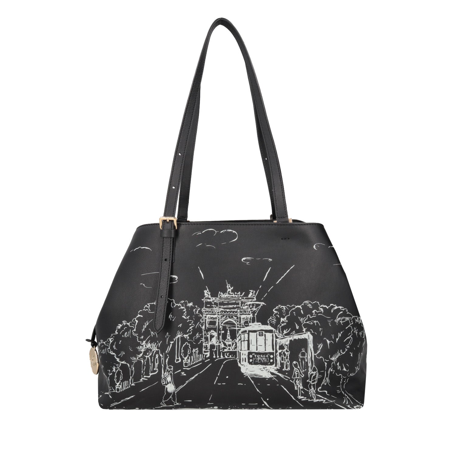 Shopping bag Cindy con stampa colore nero