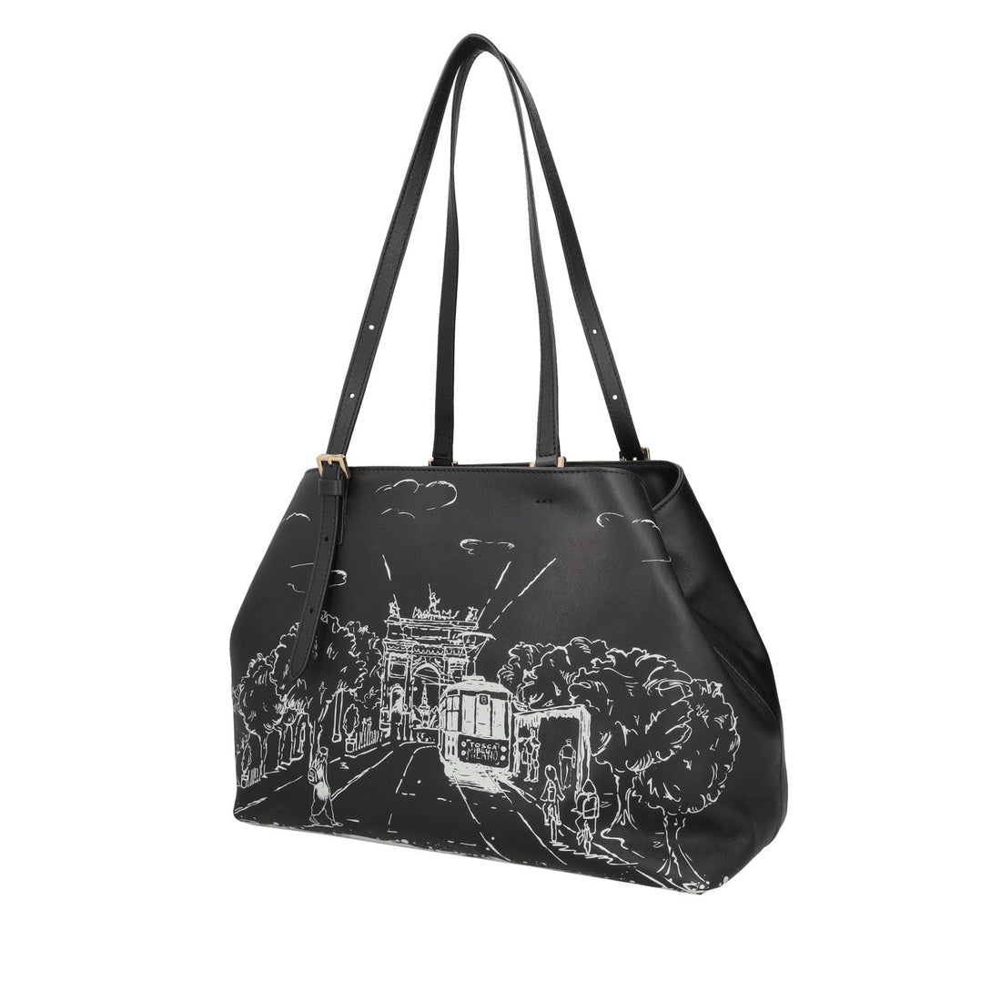Shopping bag Cindy con stampa colore nero