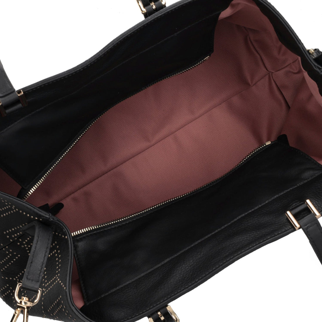 Shopping bag Cindy con microborchie stampate colore nero
