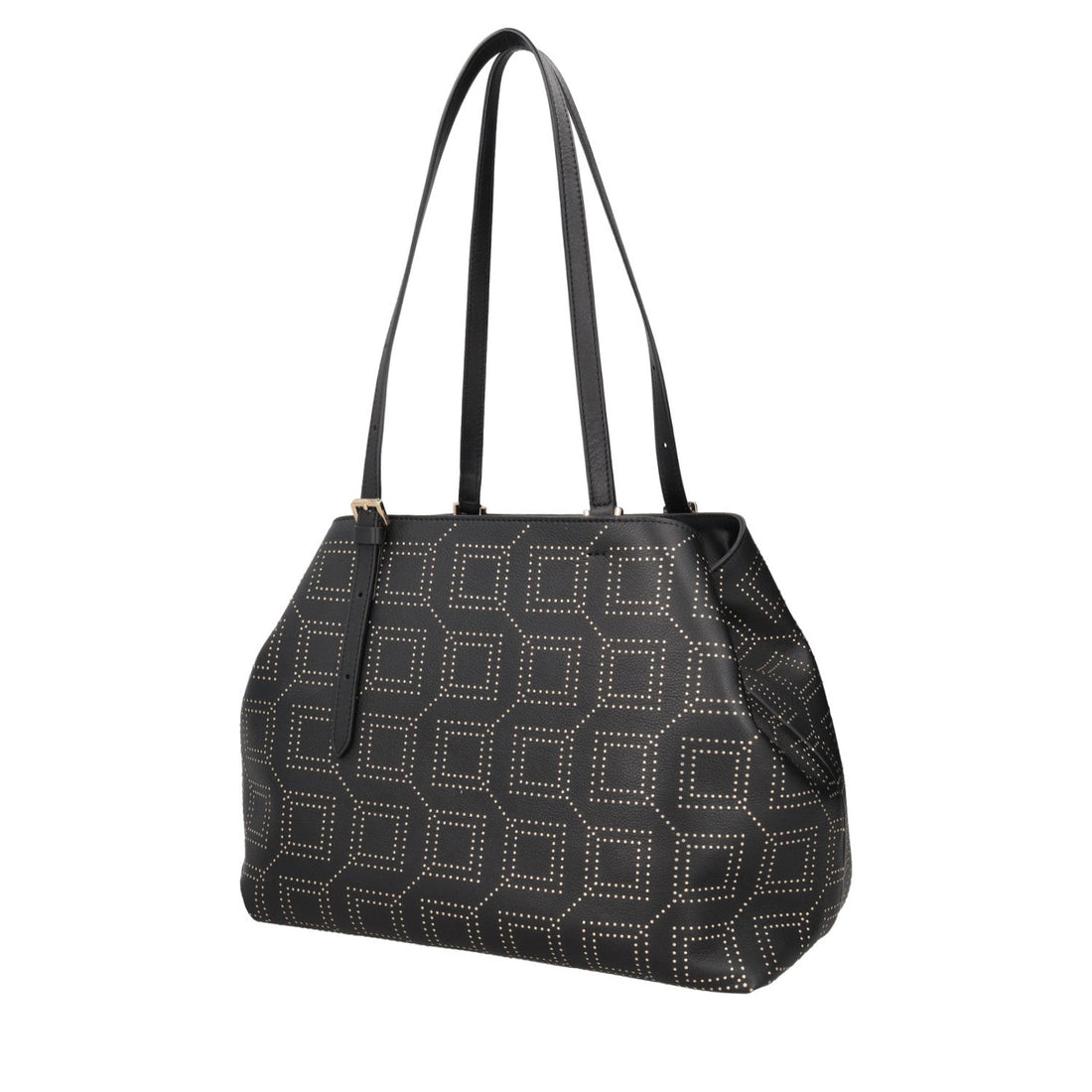 Shopping bag Cindy con microborchie stampate colore nero