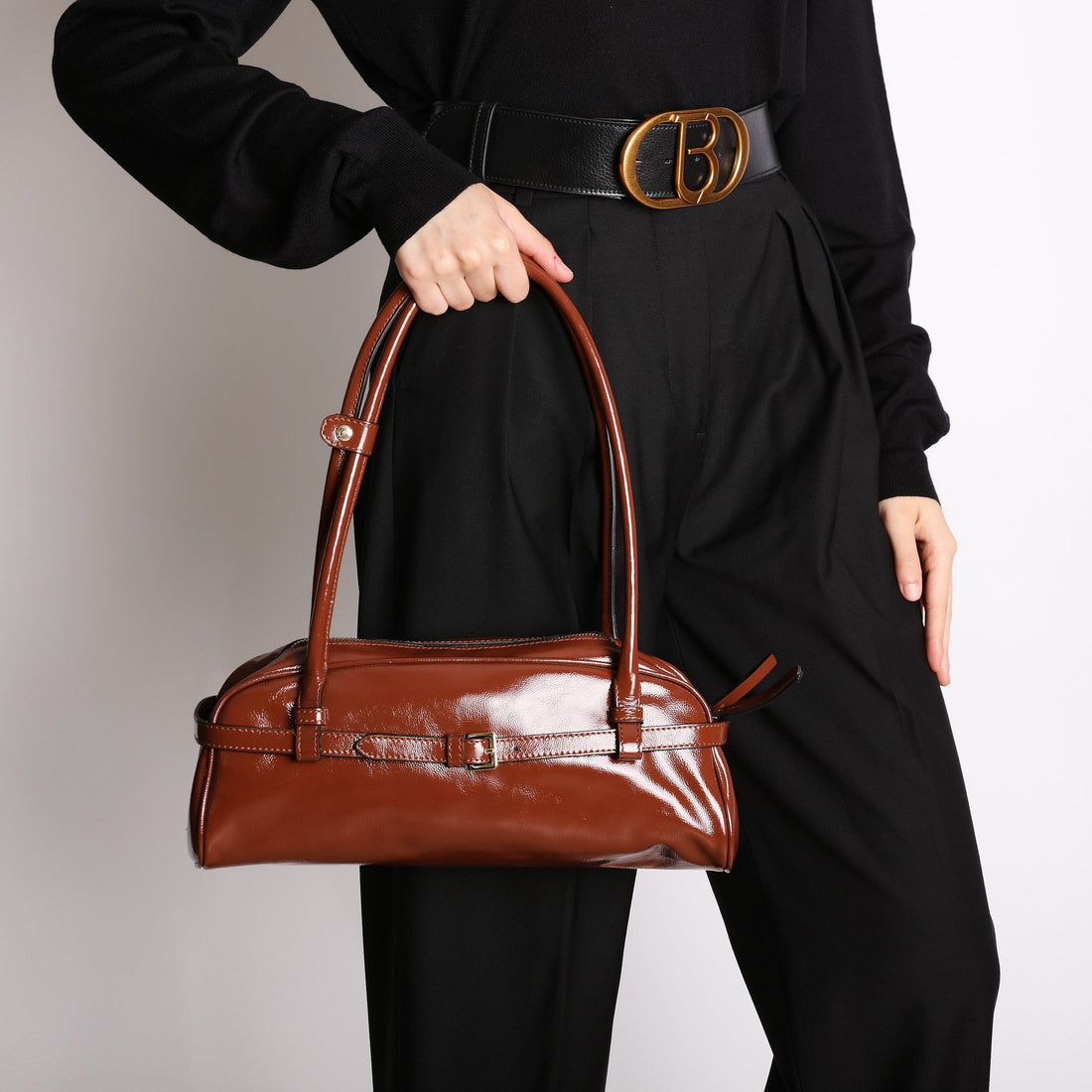 Borsa grande Sandra colore cognac