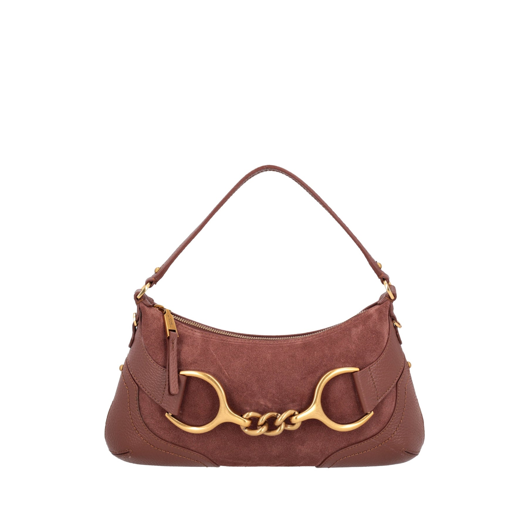 Borsa a tracolla Cecilia in pelle scamosciata colore marrone