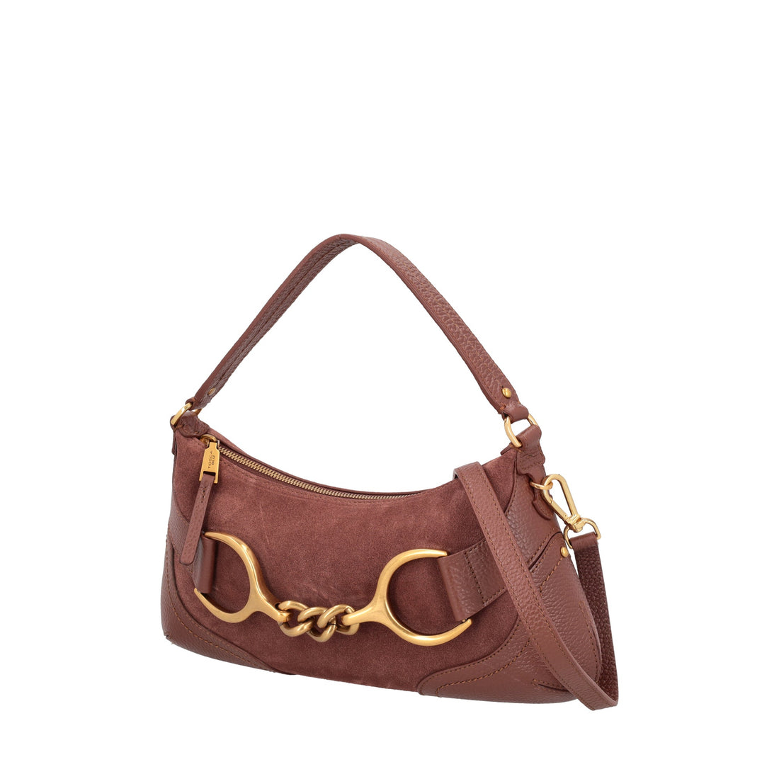 Borsa a tracolla Cecilia in pelle scamosciata colore marrone