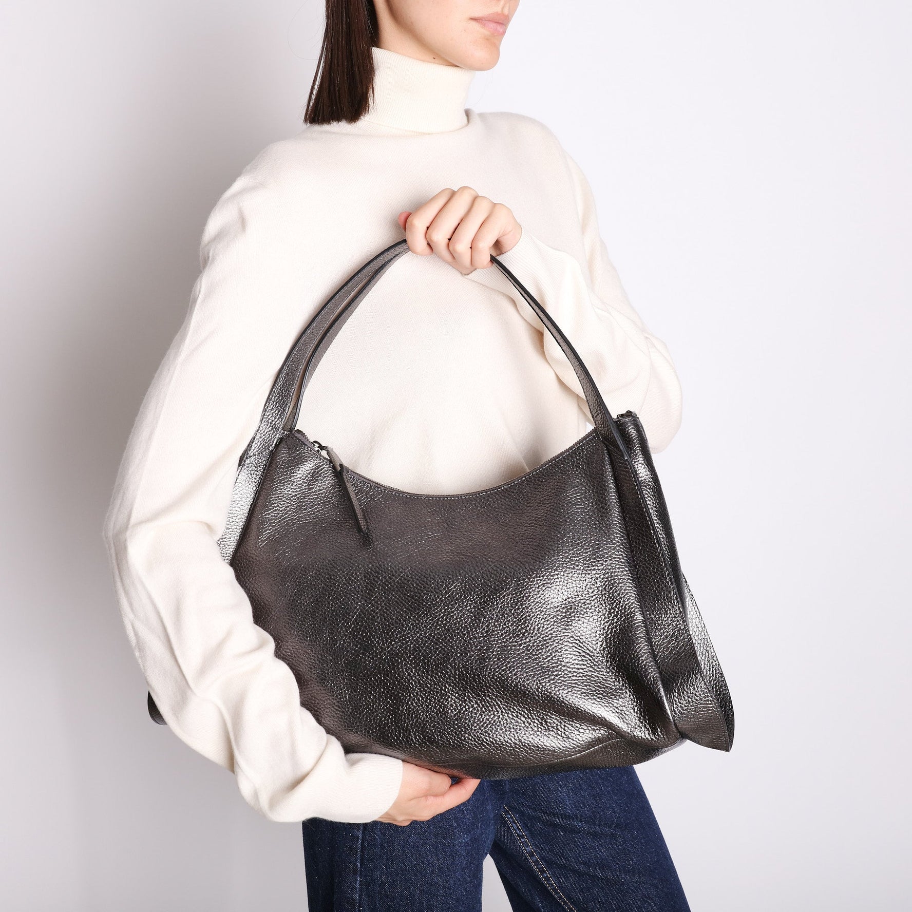 gun metal jennifer large shoulder bag