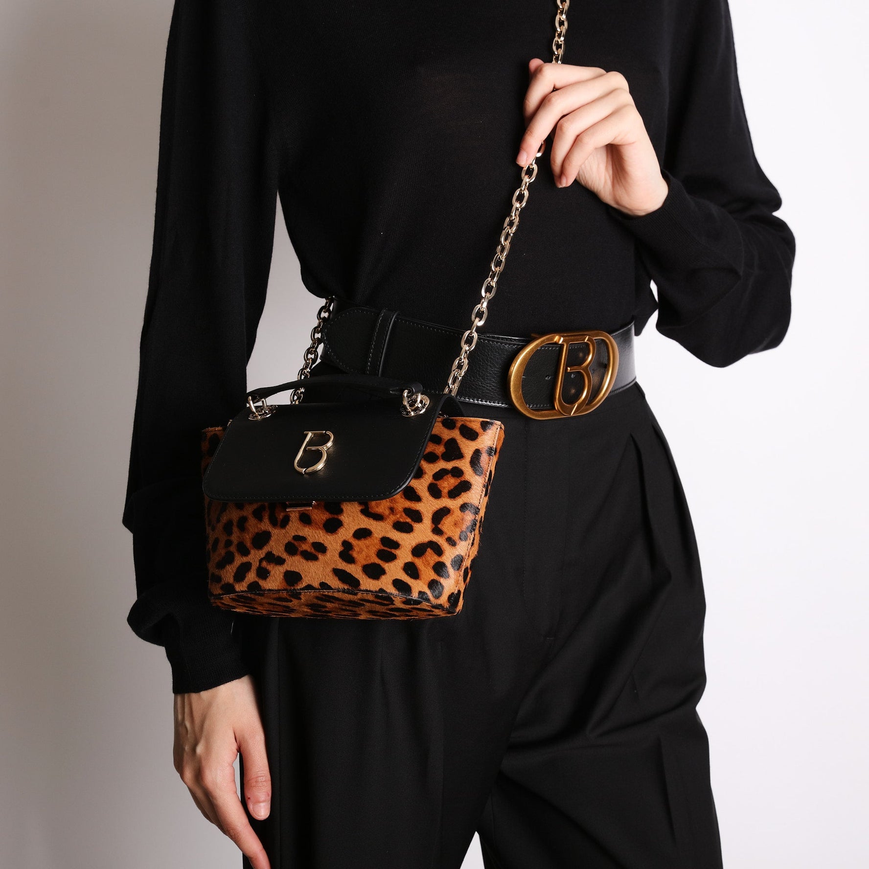 Borsa a tracolla Violet con stampa animalier colore maculato