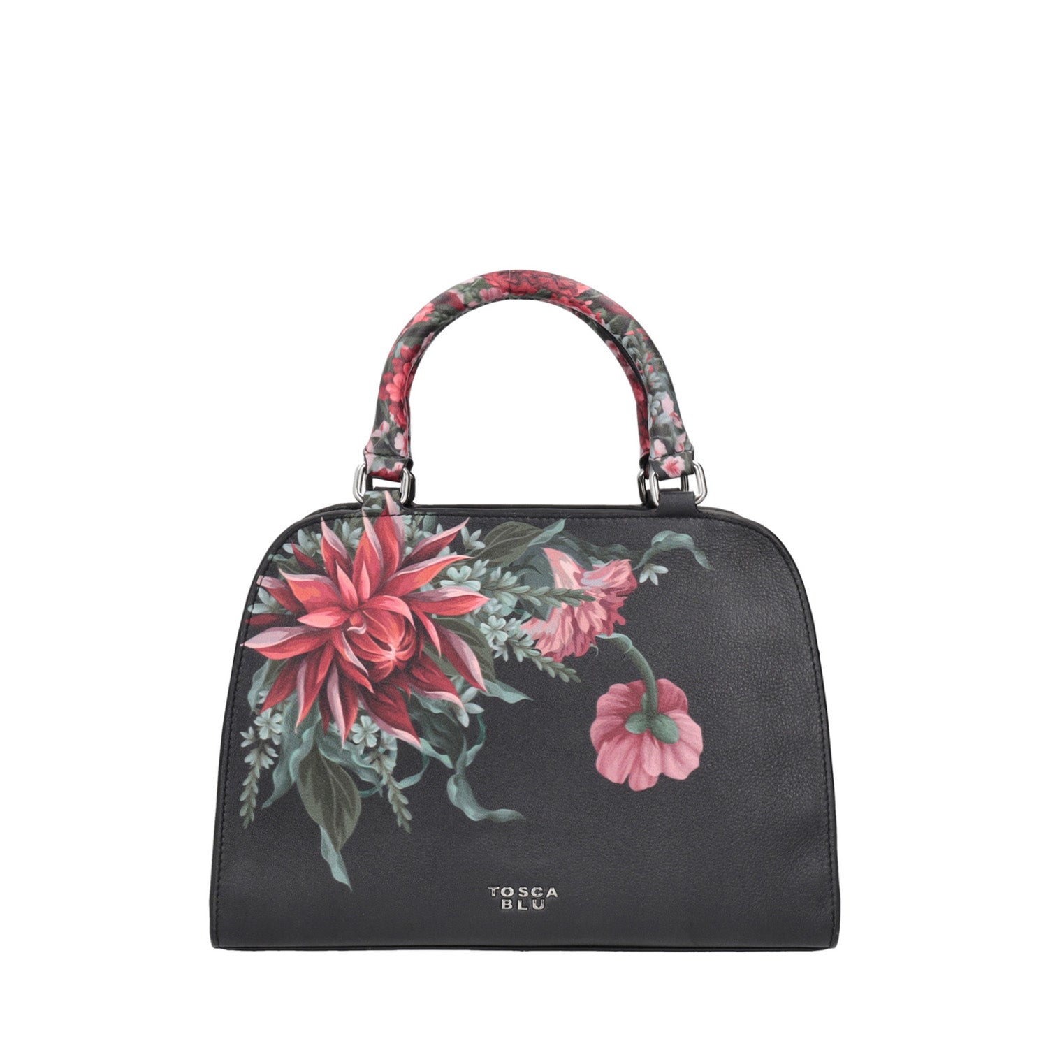 Borsa a mano con stampa floreale Audrey colore nero