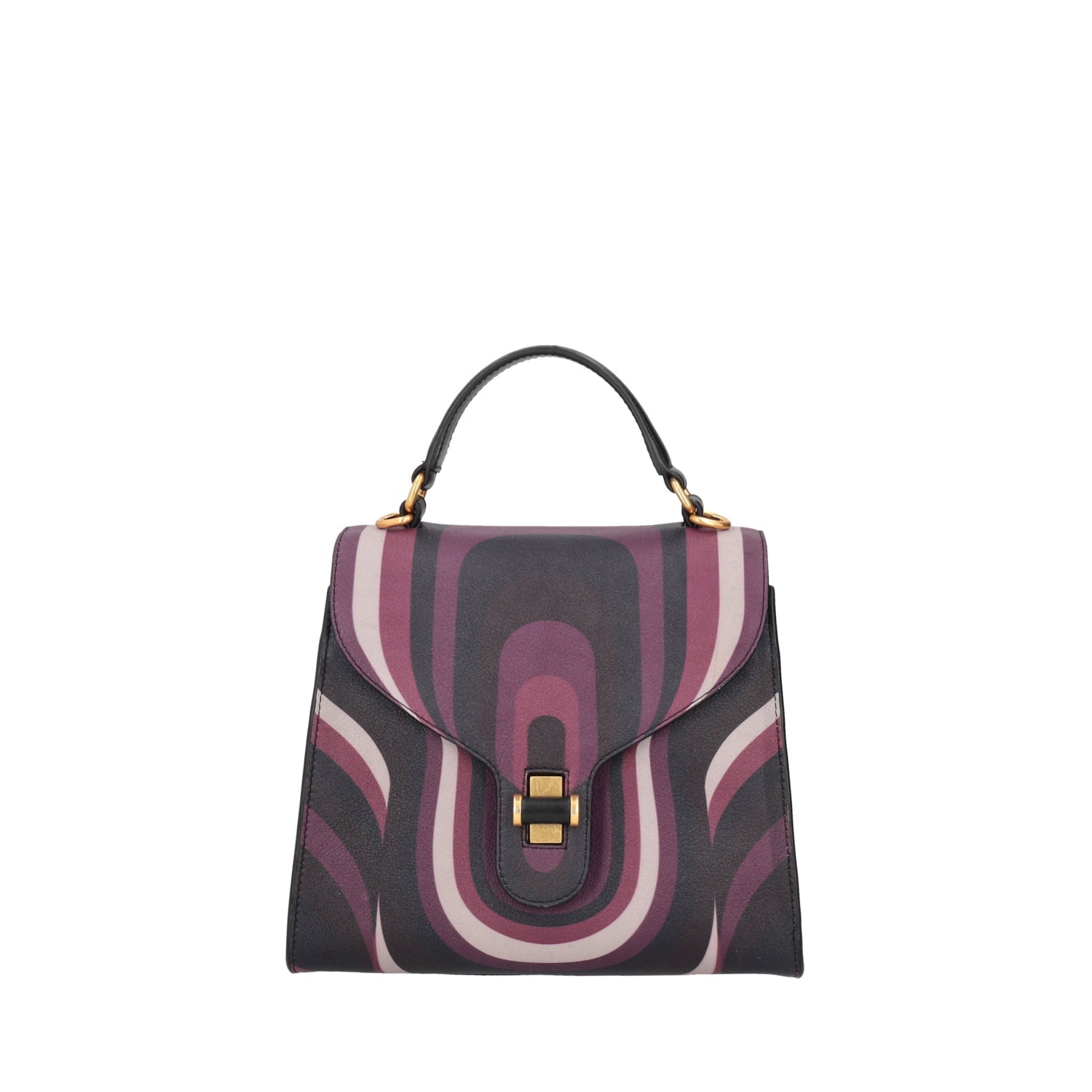 Borsa a mano media Grace con stampa geometrica colore bordeaux