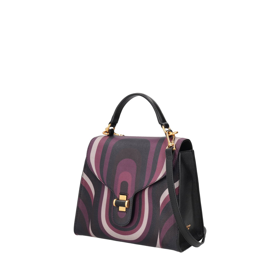 Borsa a mano media Grace con stampa geometrica colore bordeaux
