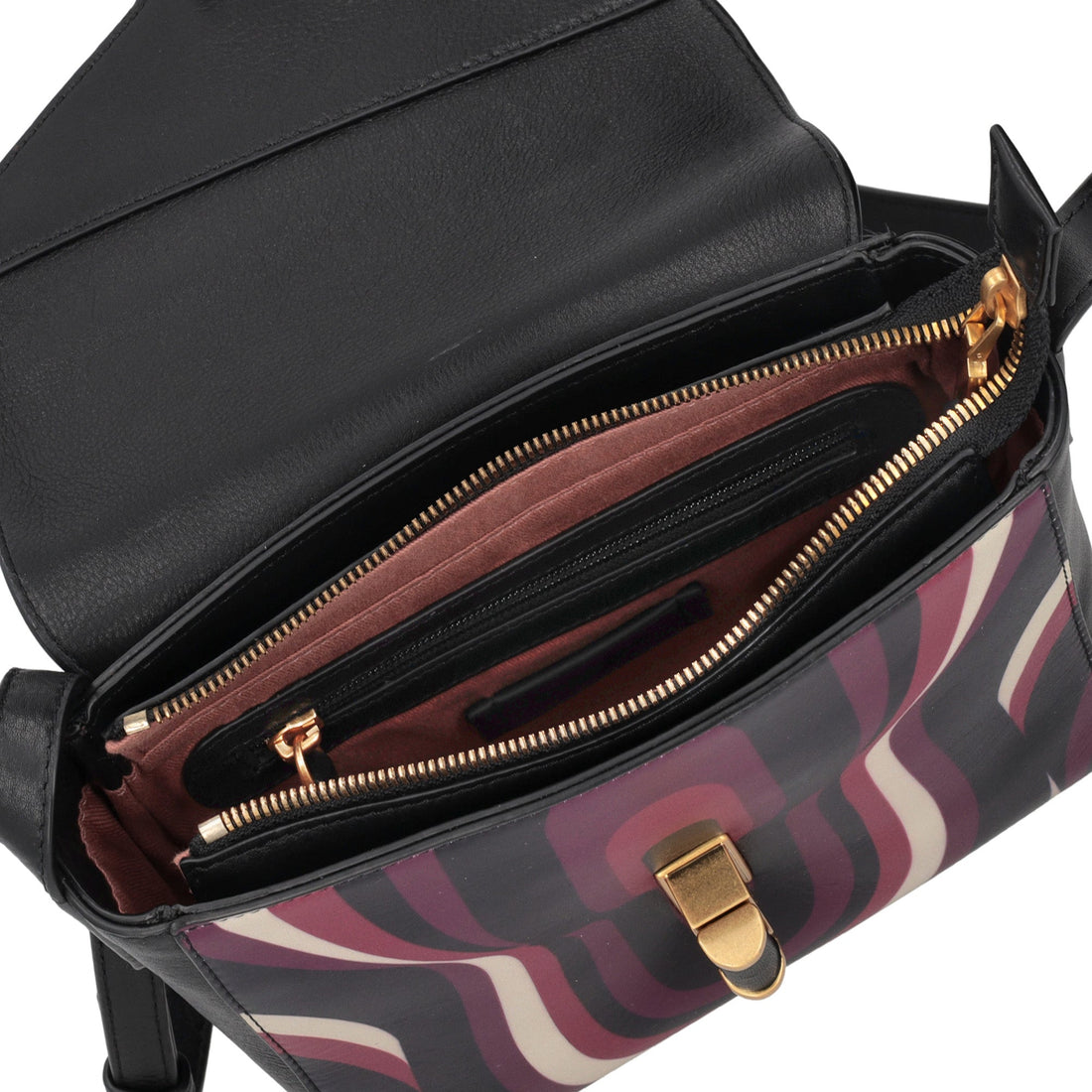 Borsa a tracolla Grace con stampa colore bordeaux