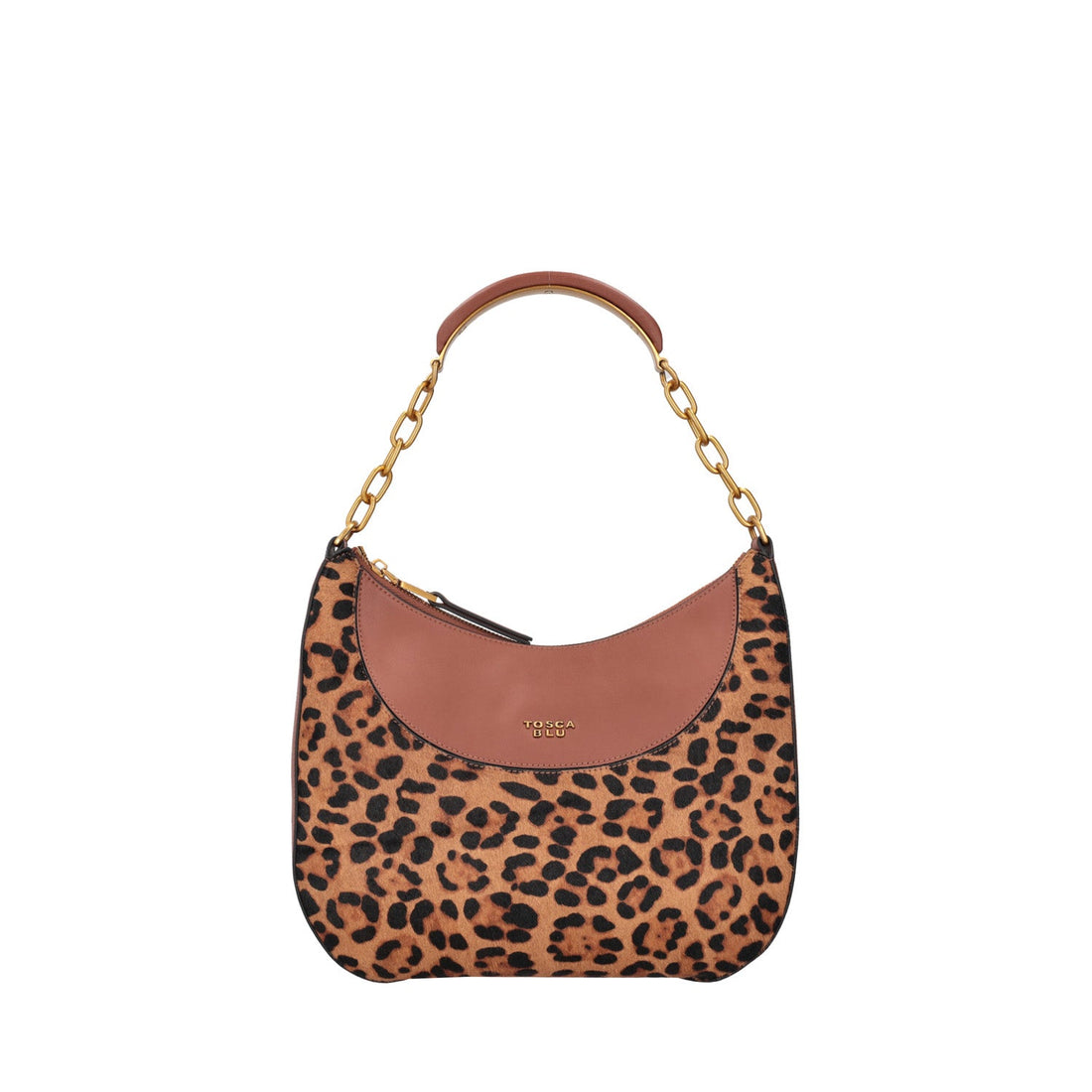 Borsa a spalla Madison animalier colore cognac