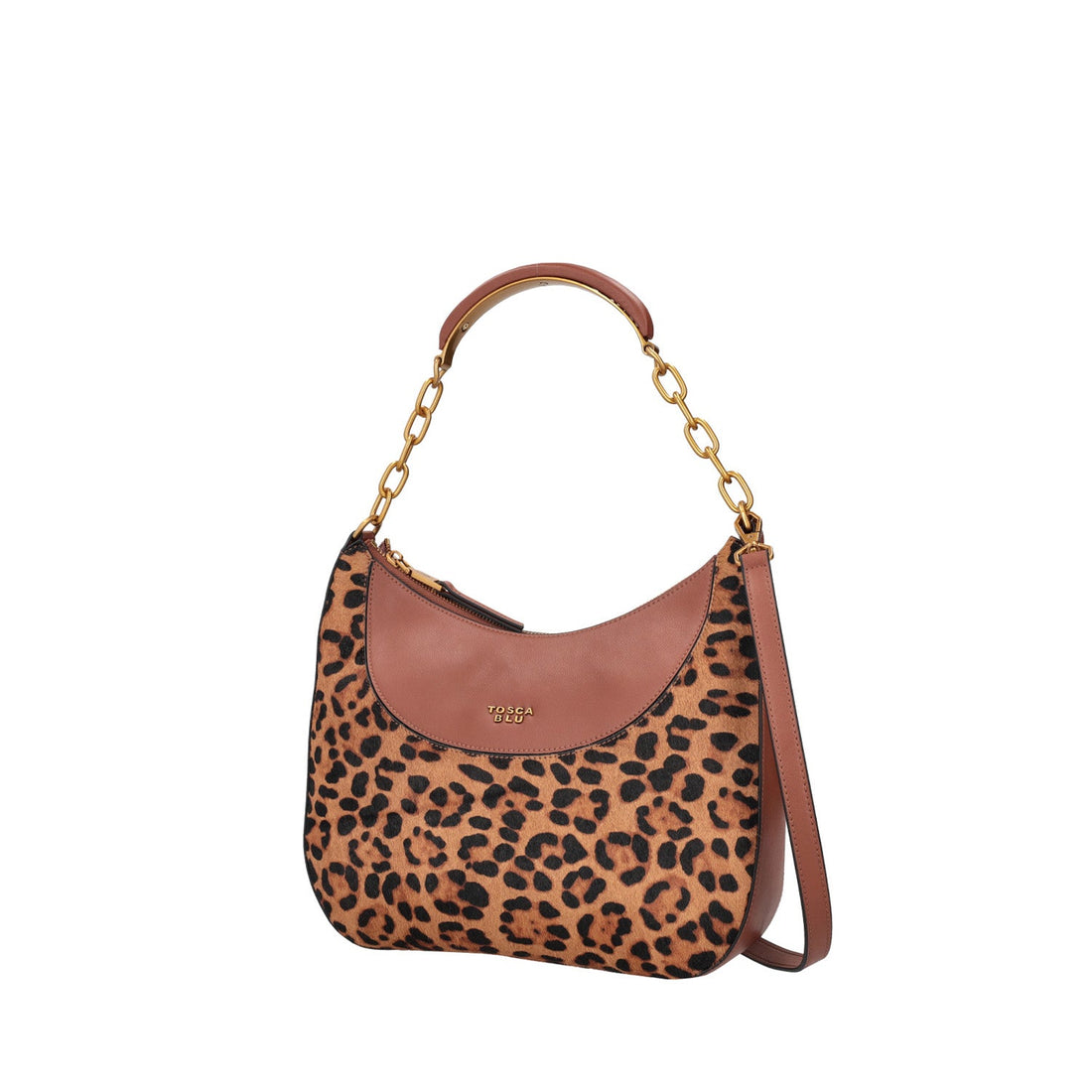 Borsa a spalla Madison animalier colore cognac