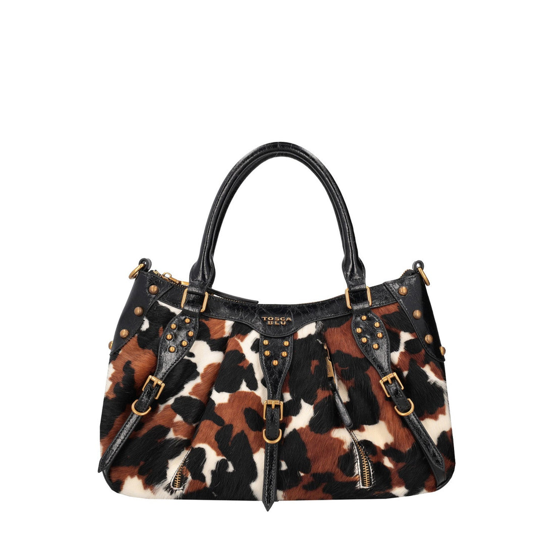 Borsa a mano Shirley con stampa animalier colore nero