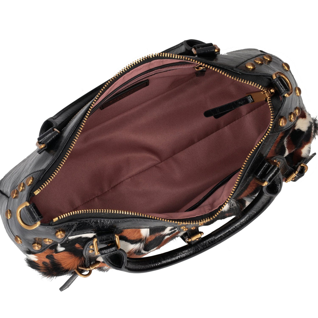 Borsa a mano Shirley con stampa animalier colore nero