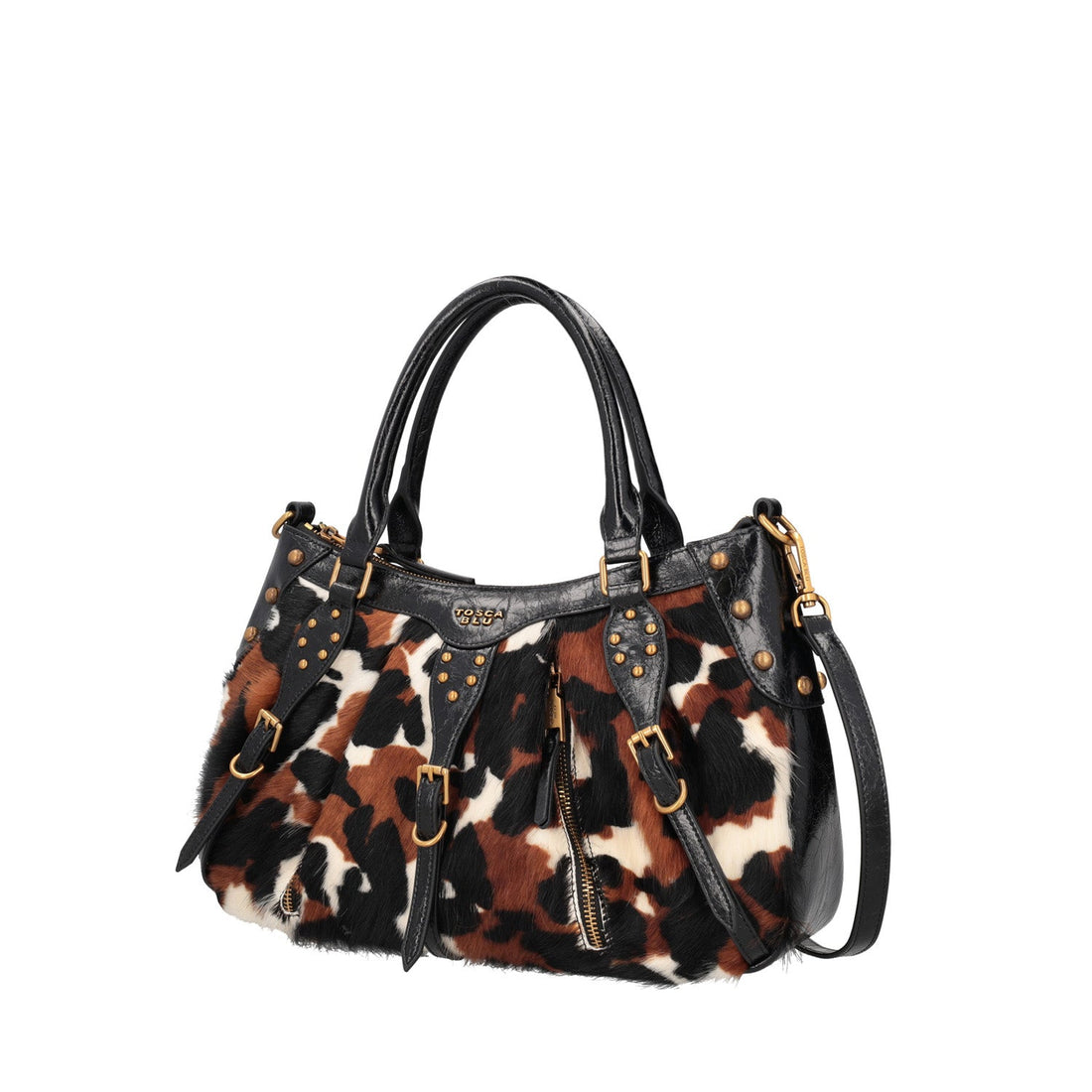 Borsa a mano Shirley con stampa animalier colore nero